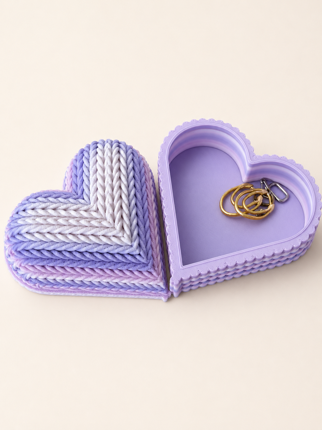 Porta-jóias coração de crochet