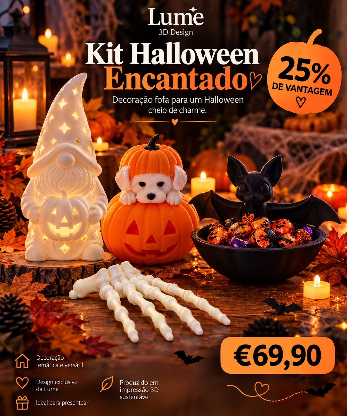 Kit Halloween Encantado — 4 Peças