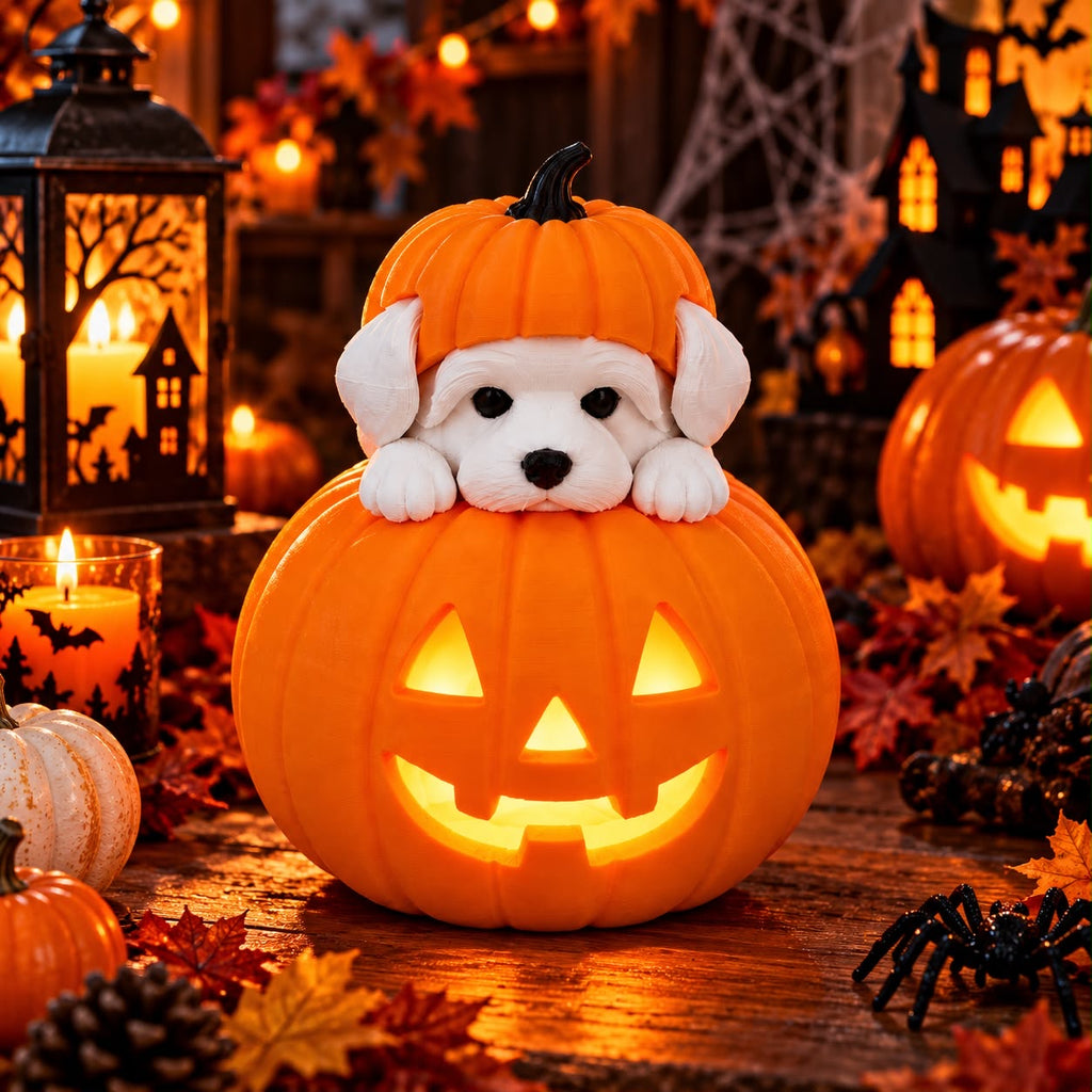 Abóbora Halloween com Cachorrinho