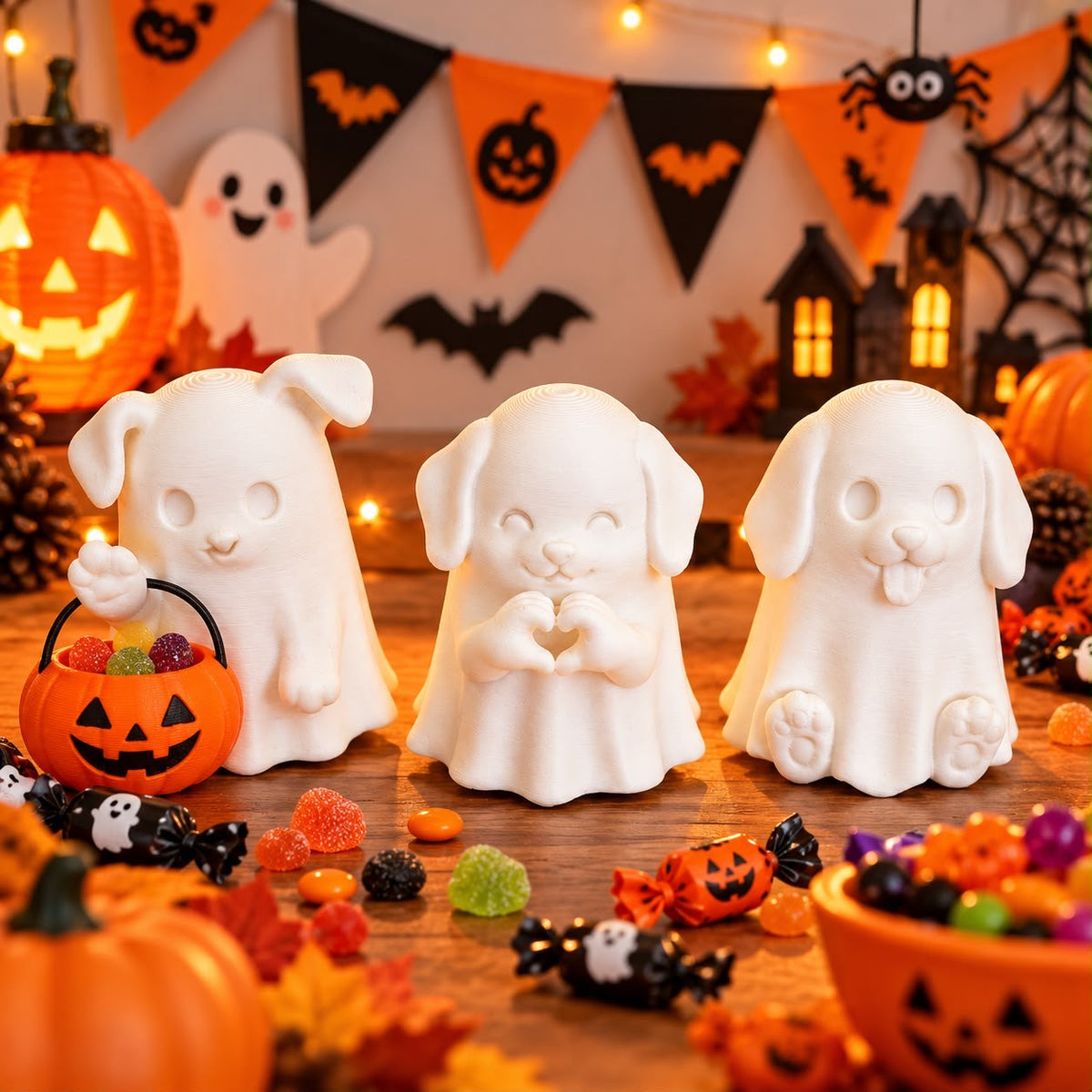 Trio de Cãezinhos Fantasma